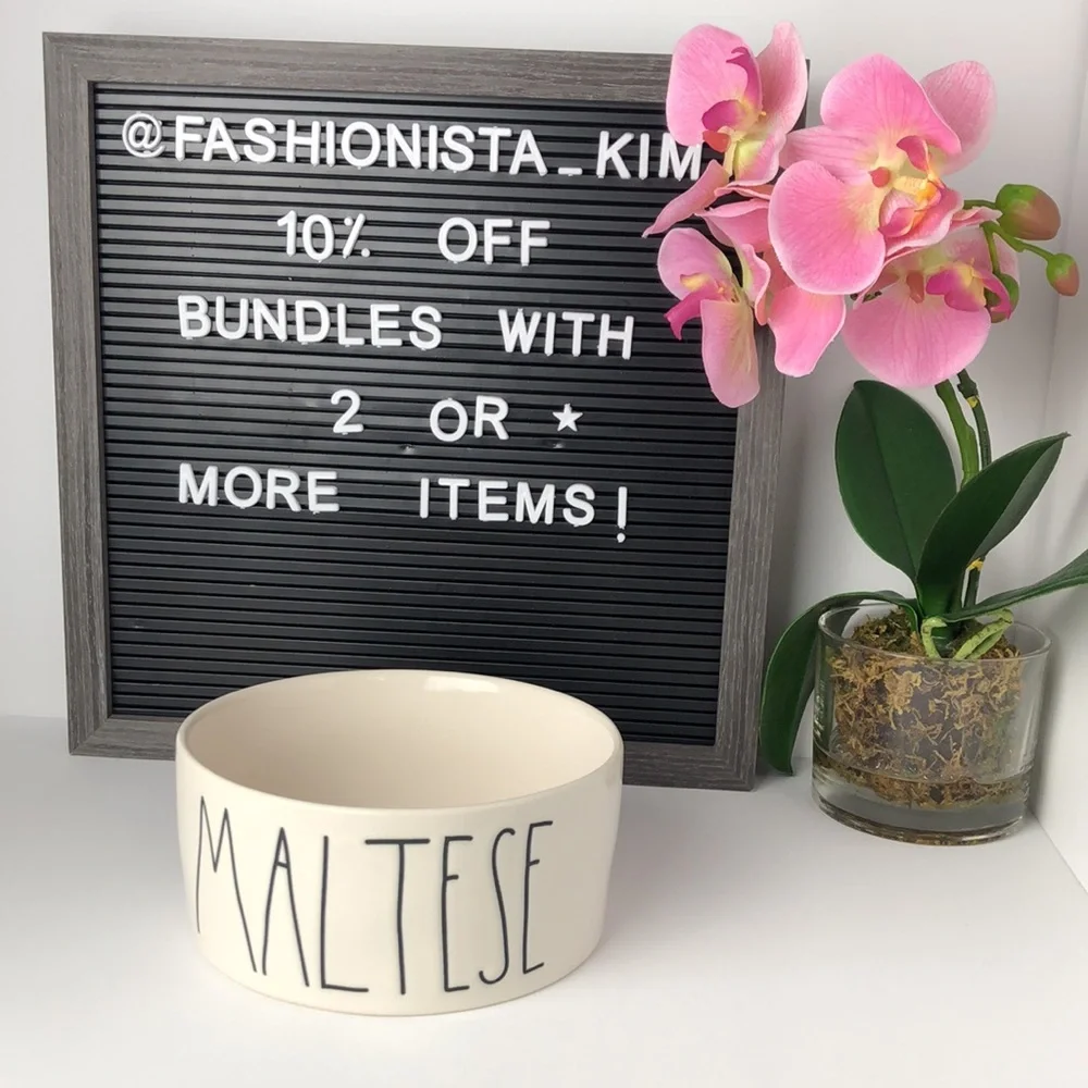 Rae Dunn MALTESE dog bowl
